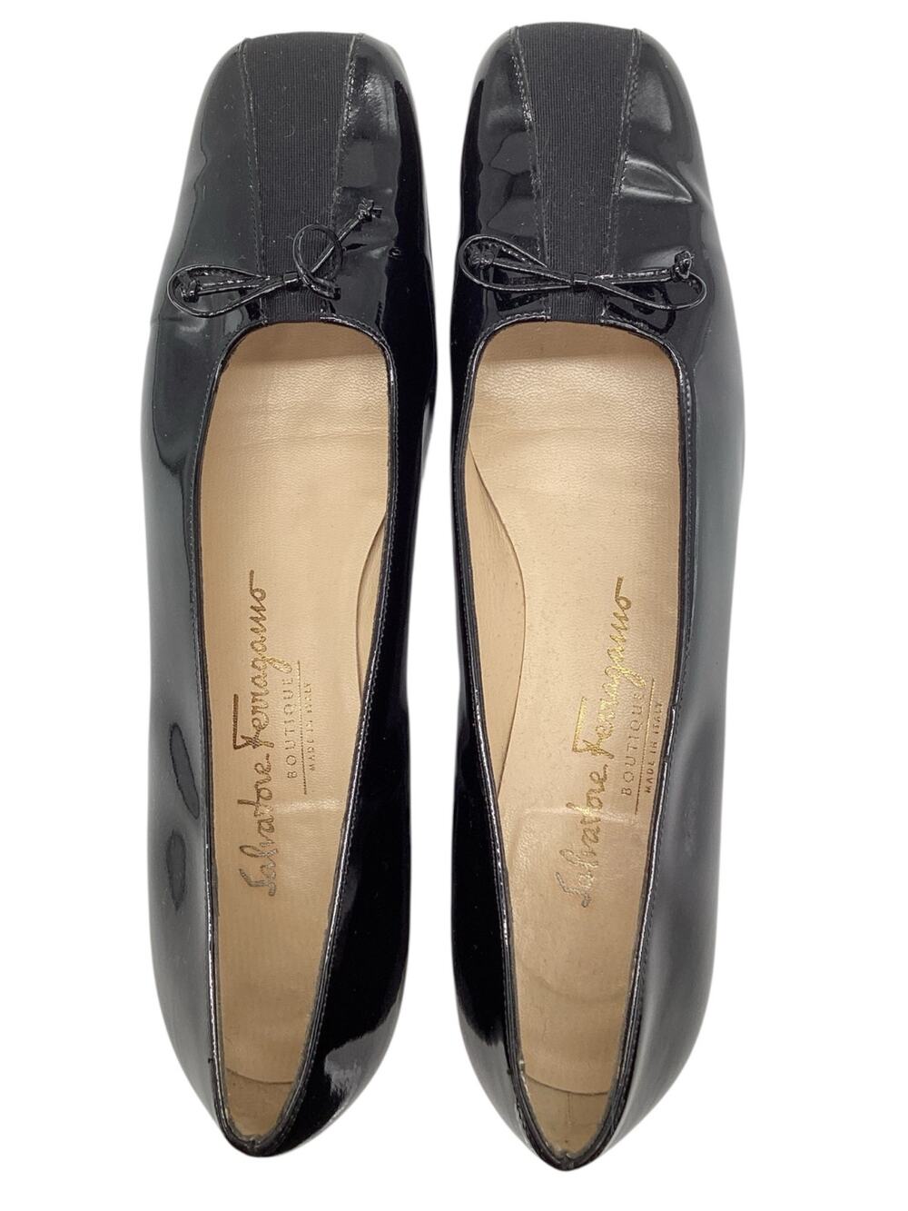 Salvatore Ferragamo Ballet Flats Women’s Size 9 NARROW Black Patent Leather